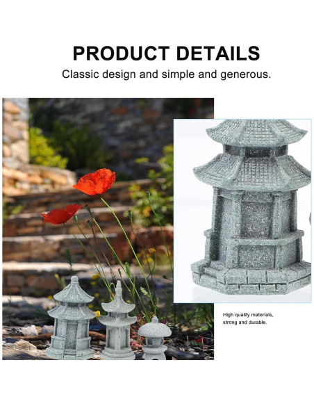 Adorno de Jardín Miniatura Happyyami - Pabellón y Linterna