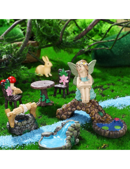 Kit de Miniaturas de Jardín Roowest 19 Piezas Accesorios