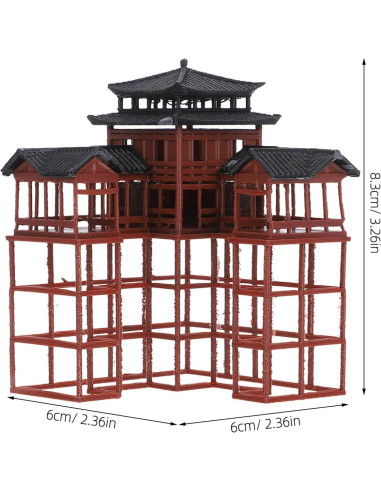 Estatuilla de Pagoda Clásica Asiática Milisten 8.3x6x6 cm