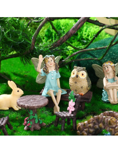 Kit de Miniaturas de Jardín Roowest 19 Piezas Accesorios