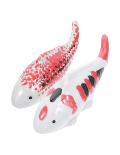 Figuritas de pez flotante de cerámica Milisten, 2 piezas