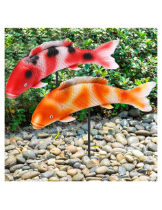 Estatuas de Pez Koi Suzile 36 cm - 2 Piezas para Jardín