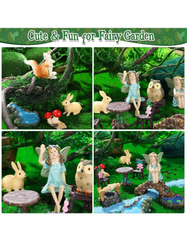 Kit de Miniaturas de Jardín Roowest 19 Piezas Accesorios