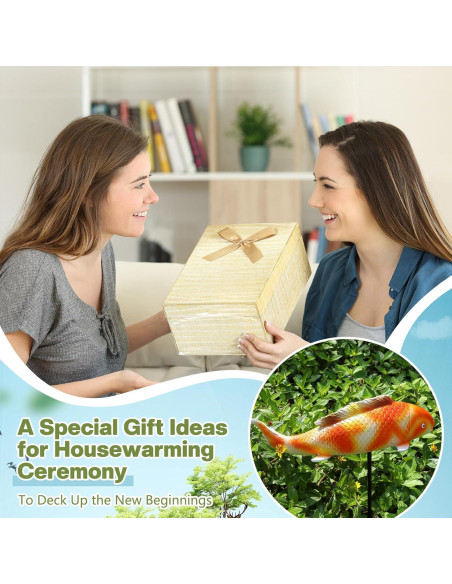 Estatuas de Pez Koi Suzile 36 cm - 2 Piezas para Jardín