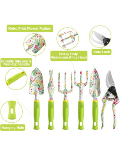 Juego de Herramientas de Jardinería VANOW 6 PZS Aluminio Floral 2
