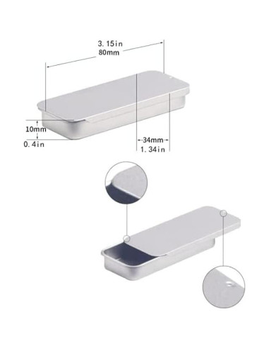 3 Contenedores de Lata Rectangulares Duehut con Tapa Deslizante