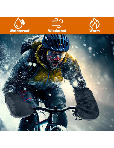 Geyoga Manoplas de Manillar para Bicicleta y Motocicleta Térmicas