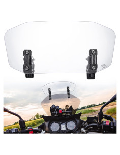 Parabrisas de Motocicleta KEMIMOTO Ajustable de Aluminio Claro