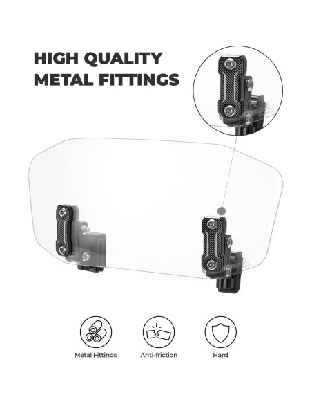 Parabrisas de Motocicleta KEMIMOTO Ajustable de Aluminio Claro
