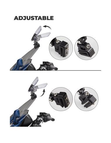 Parabrisas de Motocicleta KEMIMOTO Ajustable de Aluminio Claro