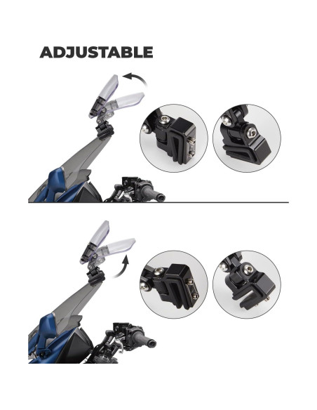 Parabrisas de Motocicleta KEMIMOTO Ajustable de Aluminio Claro