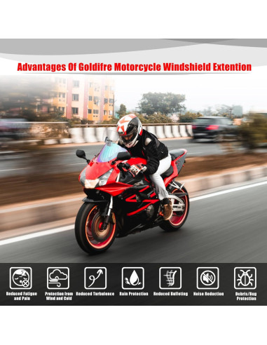 Extensión de Parabrisas Universal Goldfire para Motocicleta Transparente