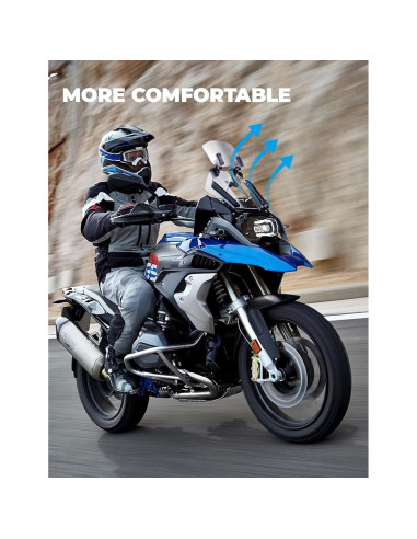 Parabrisas de Motocicleta KEMIMOTO Ajustable de Aluminio Claro