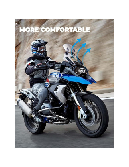 Parabrisas de Motocicleta KEMIMOTO Ajustable de Aluminio Claro