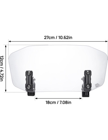 Parabrisas de Motocicleta KEMIMOTO Ajustable de Aluminio Claro