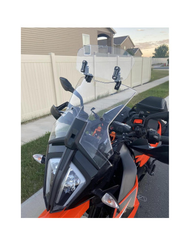 Parabrisas de Motocicleta KEMIMOTO Ajustable de Aluminio Claro