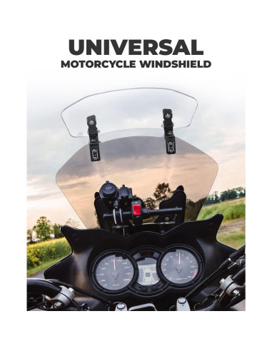 Parabrisas de Motocicleta KEMIMOTO Ajustable de Aluminio Claro