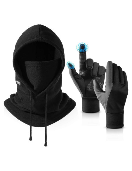 Conjunto Guantes y Balaclava Invierno OZERO - Antideslizantes Táctiles