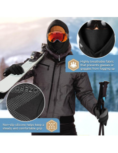 Conjunto Guantes y Balaclava Invierno OZERO - Antideslizantes Táctiles 2