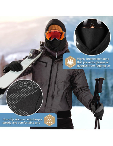 Conjunto Guantes y Balaclava Invierno OZERO - Antideslizantes Táctiles