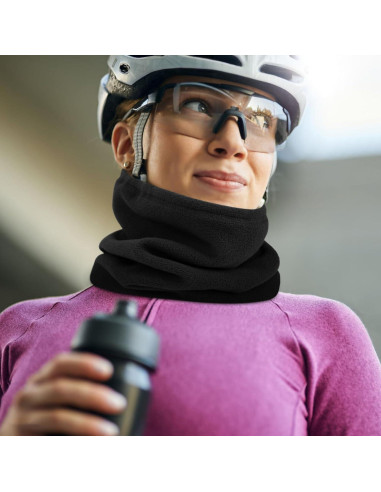 12 Piezas Calentador de Cuello Polar Unisex Negro Multifuncional