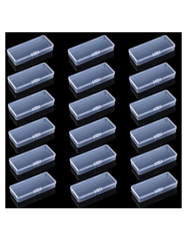 Blulu 18 Cajas de Almacenamiento Plásticas Transparentes 10.2x4.5cm