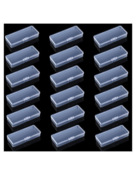 Blulu 18 Cajas de Almacenamiento Plásticas Transparentes 10.2x4.5cm