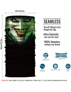 8 Bufandas Multifuncionales Negras para Motocicleta y Deportes 2