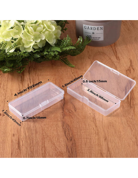 Blulu 18 Cajas de Almacenamiento Plásticas Transparentes 10.2x4.5cm