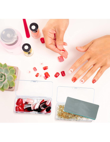 Blulu 18 Cajas de Almacenamiento Plásticas Transparentes 10.2x4.5cm