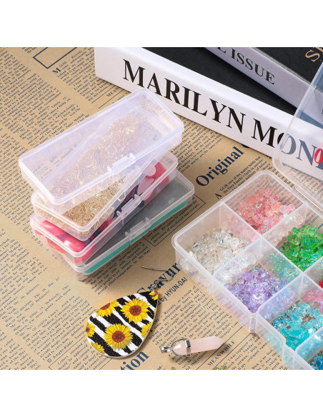Blulu 18 Cajas de Almacenamiento Plásticas Transparentes 10.2x4.5cm