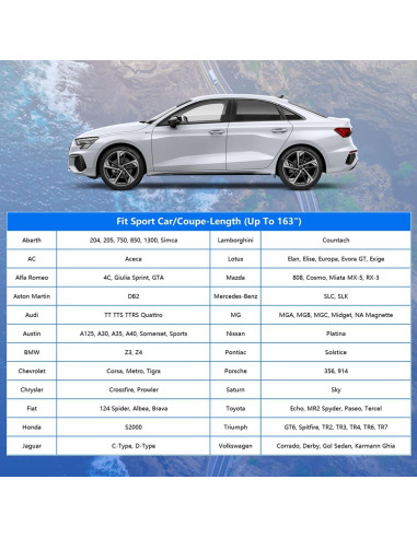 Funda de Coche Deportivo GUNHYI Impermeable 414 cm Plata