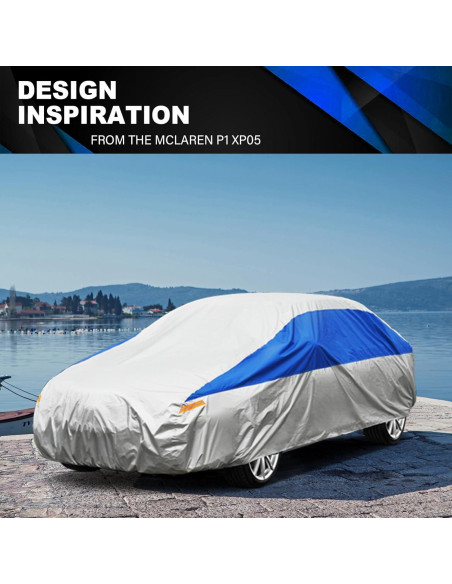 Funda de Coche Deportivo GUNHYI Impermeable 414 cm Plata