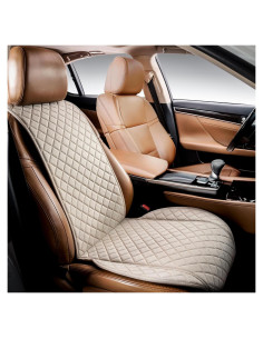 Funda de Asiento de Coche IVICY Beige Suave y Antideslizante