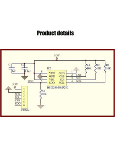 Módulo Sensor Barométrico KOOBOOK BMP280 5 Pcs Alta Precisión 2