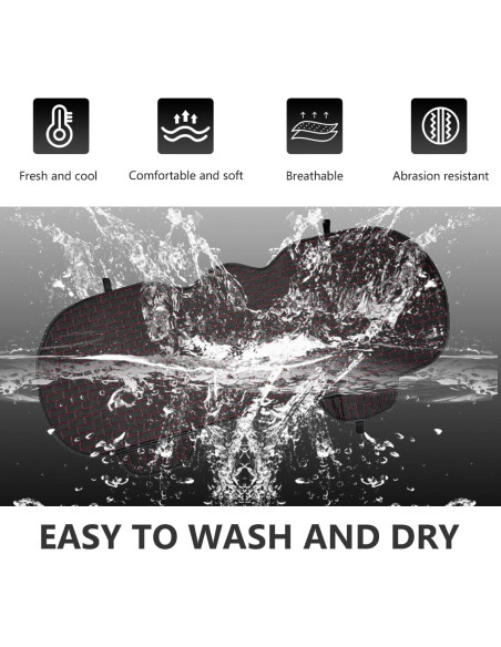 Funda de Asiento de Coche MUQIDA Trasero Negro y Rojo 130x46.7cm