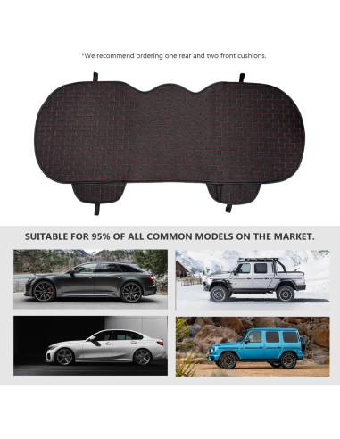 Funda de Asiento de Coche MUQIDA Trasero Negro y Rojo 130x46.7cm