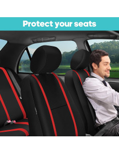 Funda de Asiento de Coche FH Group Rojo Ajuste Universal 2