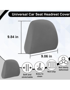 Funda de Reposacabezas de Coche BFXM - 2 Piezas Gris Universal 2