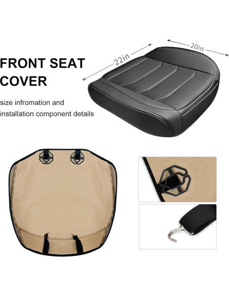 Funda de Asiento de Coche BOPUOVRE Negra Ajuste Universal