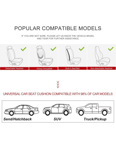 Funda de Asiento de Coche BOPUOVRE Negra Ajuste Universal