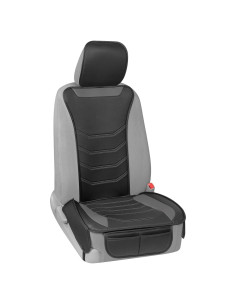Funda de Asiento LuxeFit Motor Trend - Cuero Sintético Negro/Gris