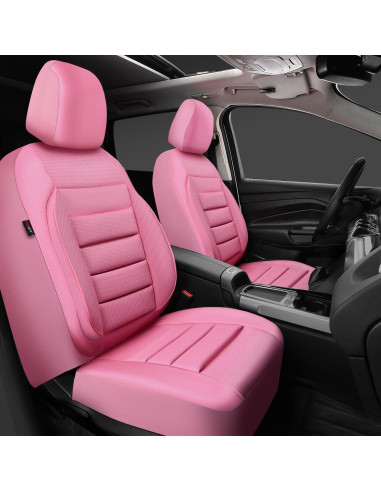 Fundas de Asiento de Cuero CAR PASS Rosa Universal 5 Piezas