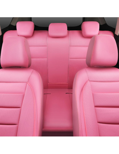 Fundas de Asiento de Cuero CAR PASS Rosa Universal 5 Piezas