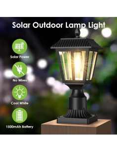 Luz Solar de Poste Greluna 30.48cm Impermeable Blanco Cálido 2