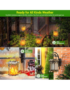 Linternas Solares KOOPER 4 Pack con Llama Parpadeante 2024 2