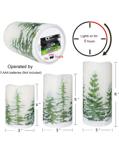 Velas LED Sin Llama Eldnacele 3 Pilares Cera Real 10-15 cm 2