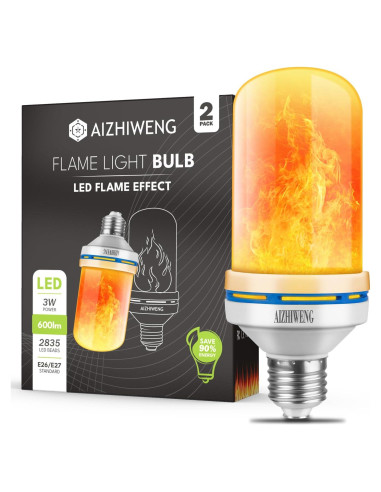 Bombillas LED de Llama Aizhiweng E26 2 Pcs - Efecto Realista