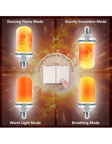 Bombillas LED de Llama Aizhiweng E26 2 Pcs - Efecto Realista