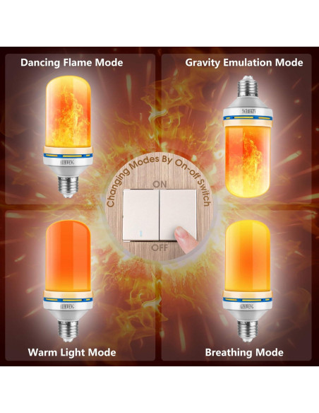 Bombillas LED de Llama Aizhiweng E26 2 Pcs - Efecto Realista Bombillas LED de Llama Aizhiweng E26 2 Pcs - Efecto Realista